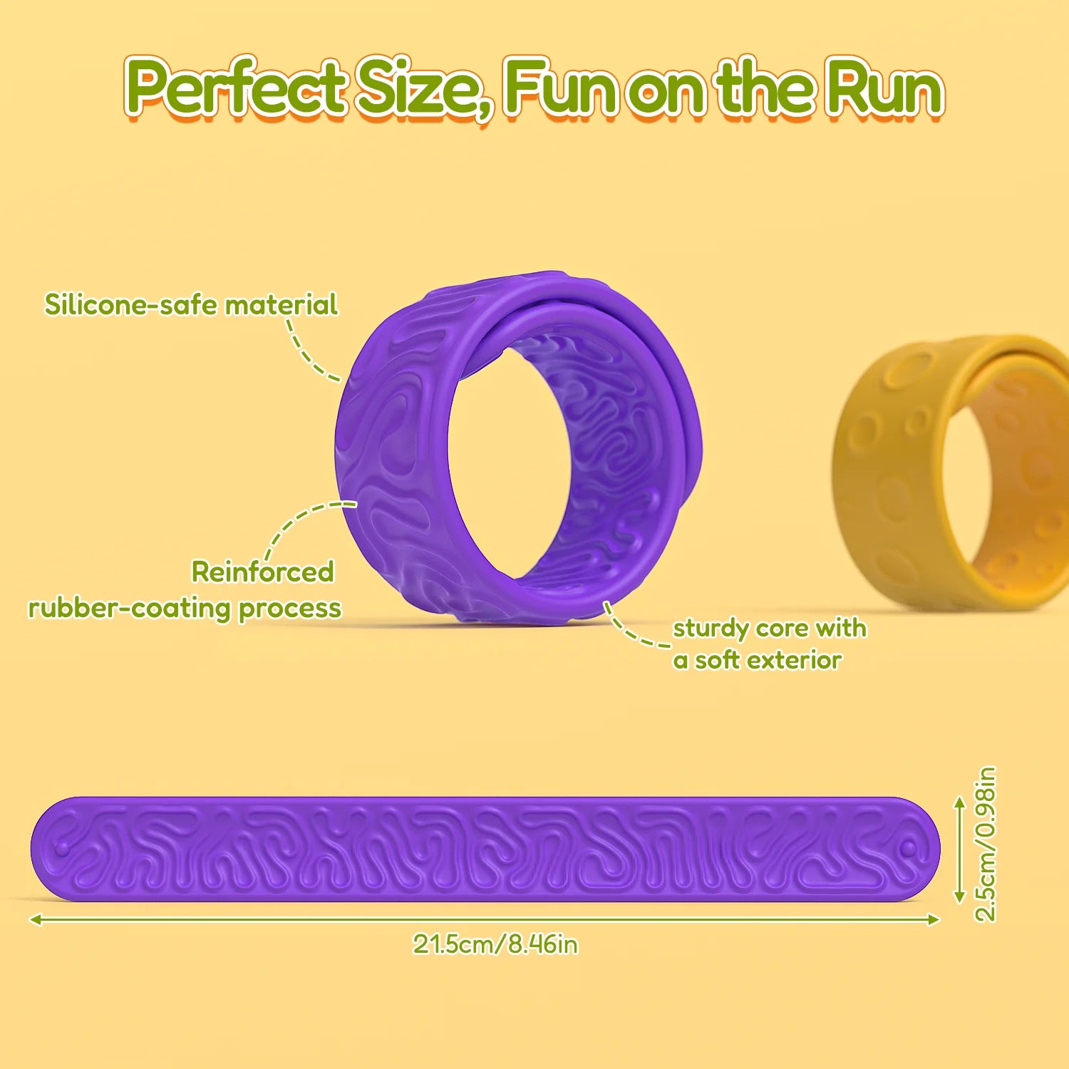 6 Pcs Calming Sensory Slap Bracelets.