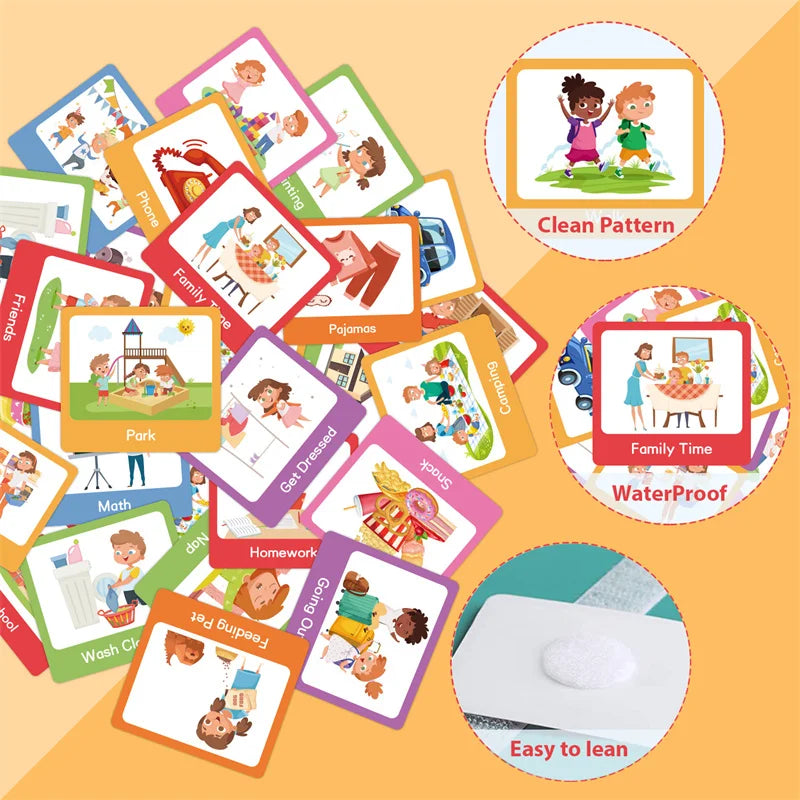 60 Cards Visual Daily Schedule Chart for Kids With Autism