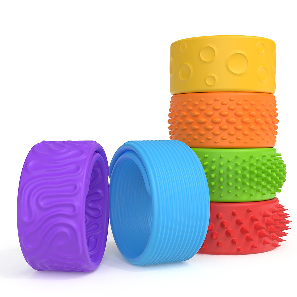 6 Pcs Calming Sensory Slap Bracelets.