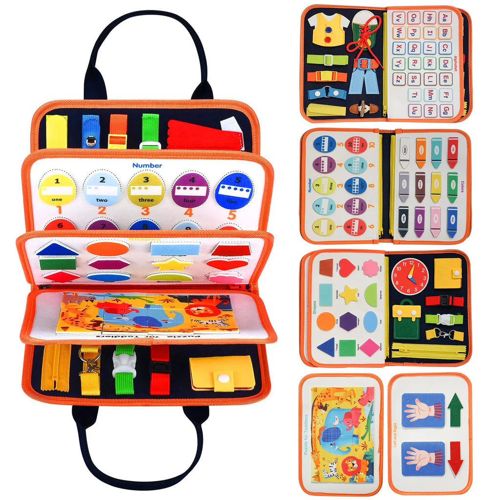 Montessori Busy Board for Ages 3-6 - Sensory Educational Toy for Early Learning & Fine Motor Skills Development