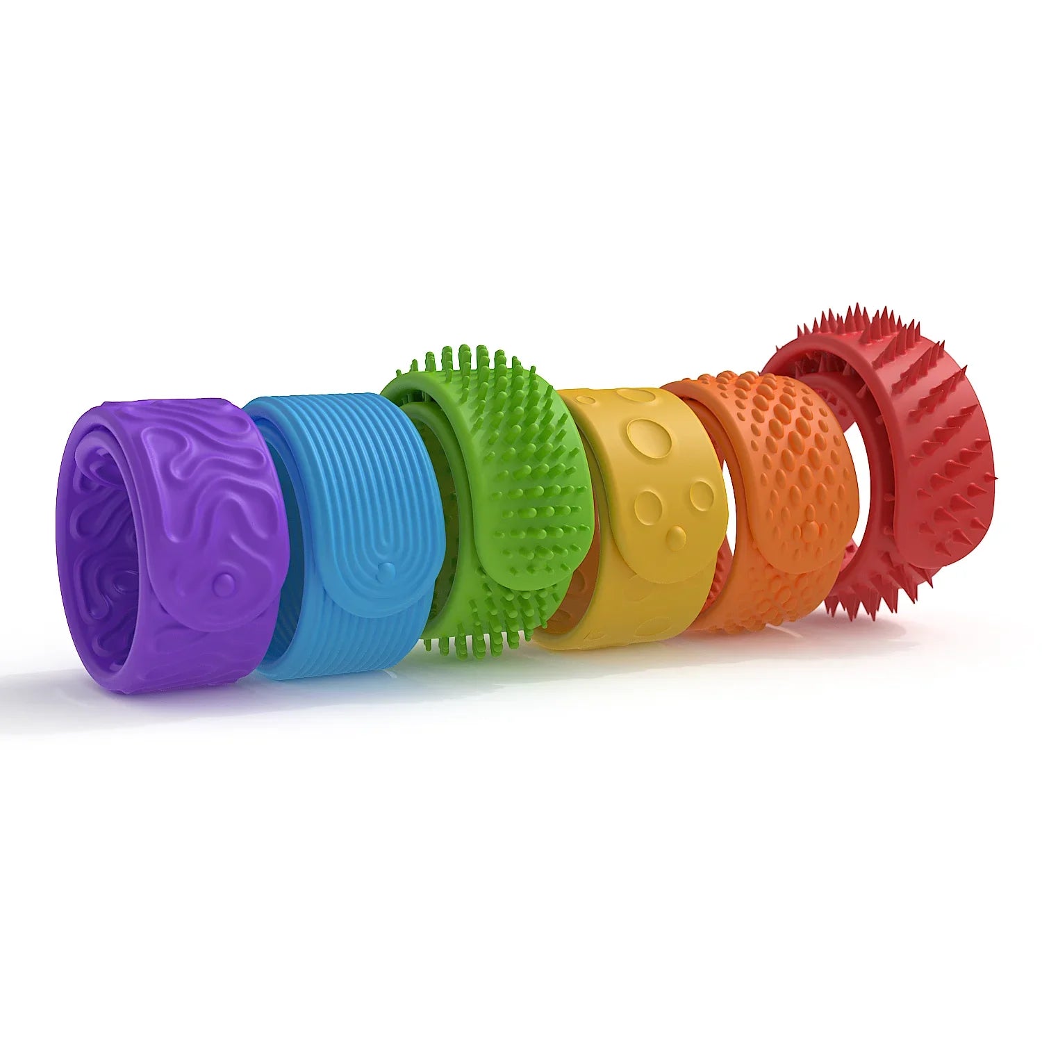 6 Pcs Calming Sensory Slap Bracelets.